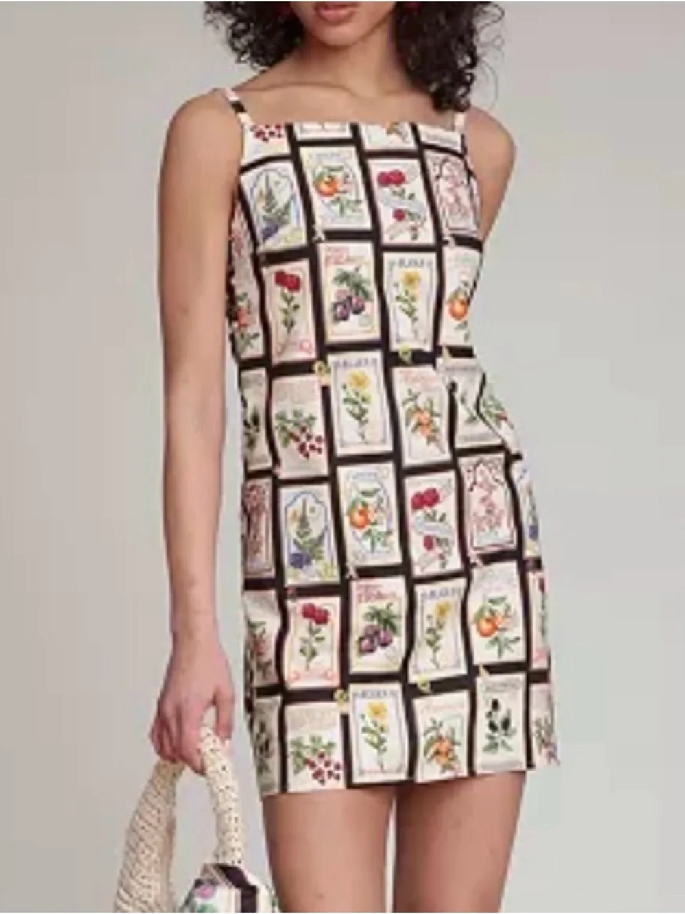 Avec Les Filles Botanical-Print Square-Neck Mini Dress in size 6 NWT - Picture 7 of 7